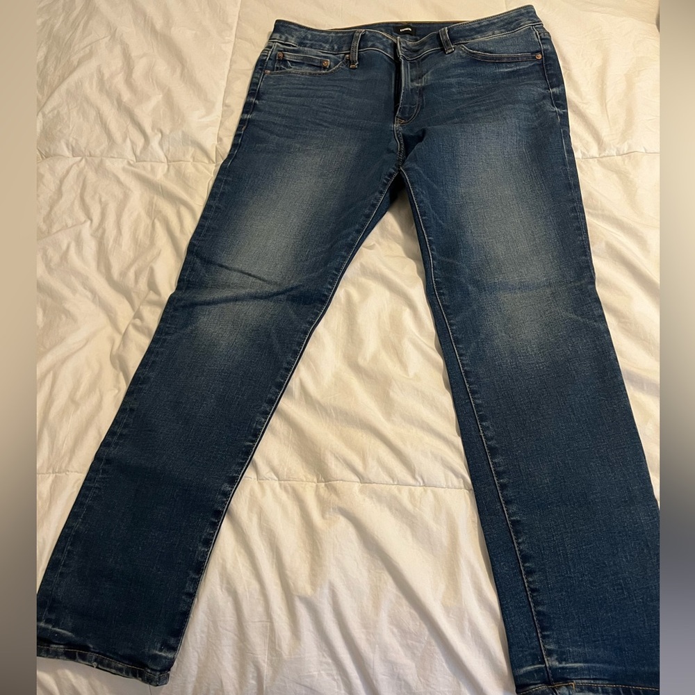 Express Mens Skinny Jeans Dark Denim